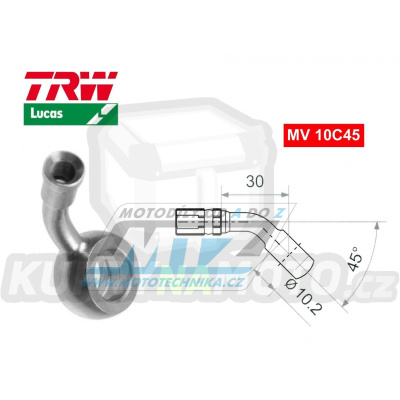 Koncovka brzdové hadice TRW VarioFlex MV10C45 (banjo 10mm zahnuté 45°) - materiál nerez