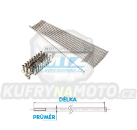 Drát/Špice do kola + Niple - nerezová univerzální přímá - průměr 3,6mm / délka 180mm