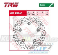 Kotouč brzdový TRW MST464RAC (276/136/5D) - zubatý design - BMW R1200GS / 14-18 + R1200GS Adventure + R1200R / 14-18 + R1200RS / 14-18 + R1200RT / 14-18 + R1250GS / 19 + R1250R + R1250RT