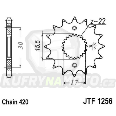 Řetězové kolečko JT JTF 1256-15 15 zubů, 420