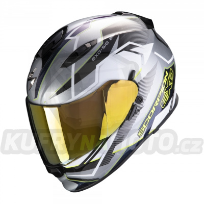 Moto přilba SCORPION EXO-510 AIR BALT stříbrno/bílo/neonově žlutá