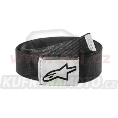 pásek AGELESS WEB BELT, ALPINESTARS (černý/ chrom přezka, textil)