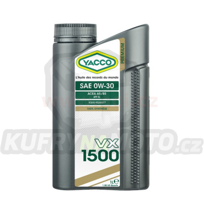 Motorový olej YACCO VX 1500 0W30, 1 L