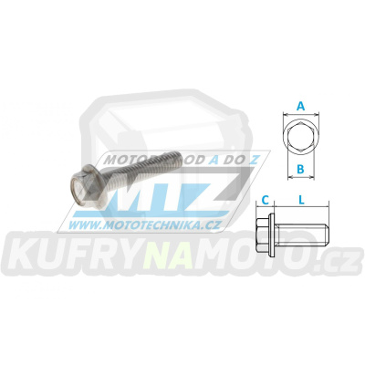 Šroub NEREZ s integrovanou podložkou FLANGE - Stainless Flange Bolt - D58-35-350 - M6x50mm