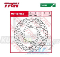 Kotouč brzdový TRW MST307RAC (250/100/4D) - Kawasaki KX125 / 03-05+KX250 / 03-05+KXF250 / 04-05+KDX125 / 90-99+KDX200 / 95-06+KDX220R / 97-05+KLX250 / 06-10 + Suzuki RMZ250 / 04-06