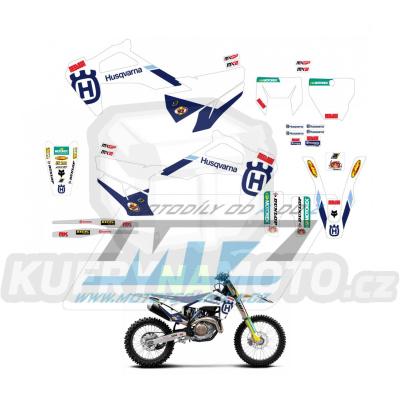 Polepy na motocykl (sada polepů Graphics) Husqvarna FC250+FC350+FC450 + TC125+TC250 / 19-22 + FE250+FE350+FE450+FE501 + TE125+TE250+TE300 / 20-23 - typ polepů Replica Husqvarna Factory MxGP