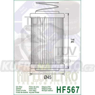 Olejový filtr HIFLOFILTRO HF567