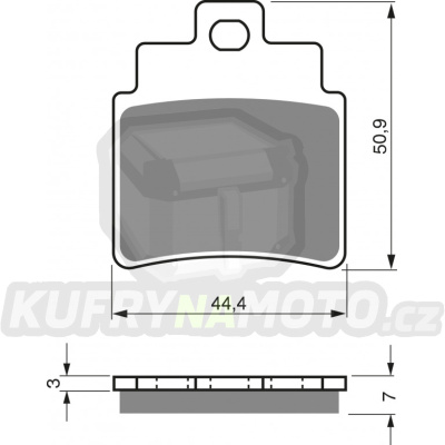 Zadní brzdové destičky Goldfren KYMCO MXU 250 2004-2013 směs AD - akce
