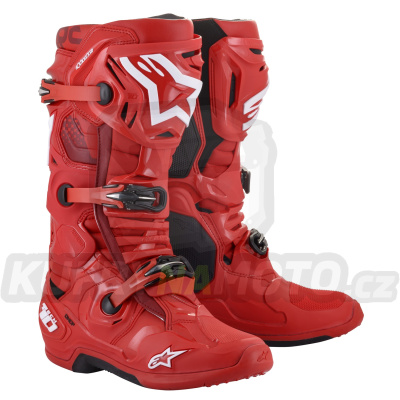 boty TECH 10, ALPINESTARS (červená) 2024