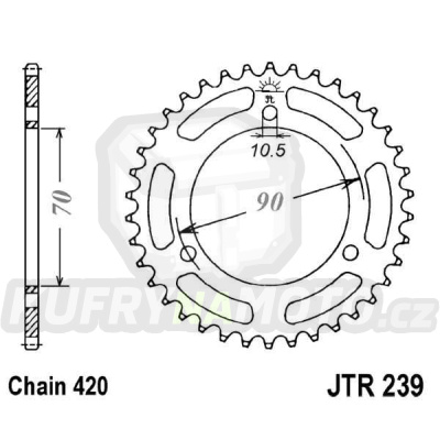Řetězová rozeta JT JTR 239-42 42 zubů, 420