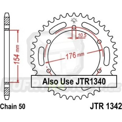 Řetězová rozeta JT JTR 1340-43 43 zubů, 530 - akce
