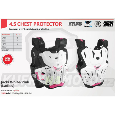 LEATT chránič CHEST PROTECTOR 4.5 LADY/Dámská barva bílá růžová 5016300100- akce výprodej