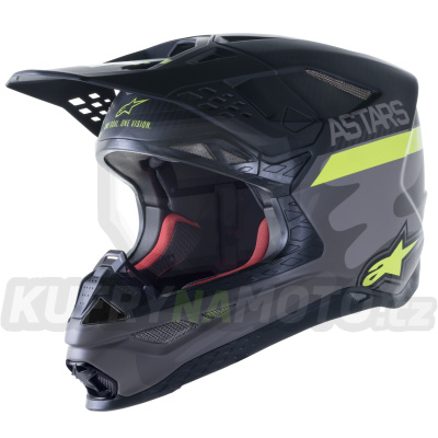 přilba SUPERTECH S-M10 limitovaná edice AMS, ALPINESTARS (šedá/bílá/žlutá fluo/černá)