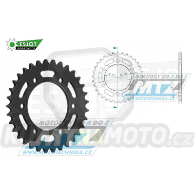 Rozeta ocelová (převodník) 0850-40zubů ESJOT 50-35019-40 - Yamaha TX500 + TX650 + XS500 Spoke Wheel + XS650
