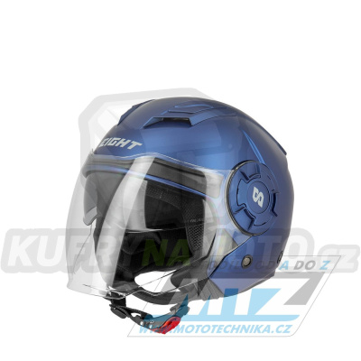 Přilba na skútr s výklopným plexi štítem S-LINE Eight S749 Jet Matte Blue - modrá - velikost M