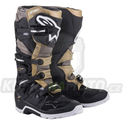 boty TECH 7 ENDURO DRYSTAR, ALPINESTARS (černá/šedá/zlatá) 2024
