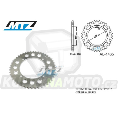 Rozeta řetězová (převodník) Dural 1465-45zubů MTZ - Kawasaki KX65 / 00-20 + Suzuki RM65 / 03-05