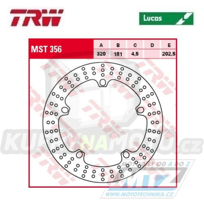 Kotouč brzdový TRW MST356 (320/181/5D) - BMW F800+S1000RR+K1200R + R1200HP2+R1200