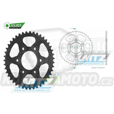 Rozeta ocelová (převodník) 29052-43zubů ESJOT 50-29052-43 - Ducati Multistrada 950 (S) / 17-22 + Desert X950 / 22-23 + Multistrada V4/S 1158 / 21-22