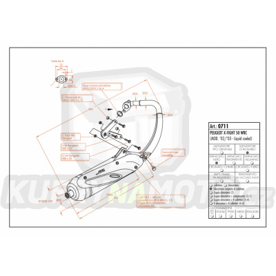 Výfuk Leo Vince Peugeot  X-FIGHT 50 WRC liquid cooled 2002 - 2003 SITO LVKN713-0711