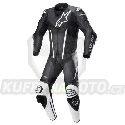 jednodílná kombinéza FUSION, TECH-AIR kompatibilní, ALPINESTARS (černá/bílá) 2024