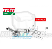Koncovka brzdové hadice TRW VarioFlex MV10B20 (banjo 10mm zahnuté 20°) - barva Alu stříbrná