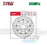 Kotouč brzdový plovoucí TRW MSW291 (330/72,2/5D) - kulatý design - Ducati Scrambler800