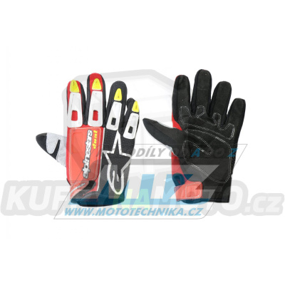 Rukavice Alpinestars - červeno-černo-bílé - velikost XS