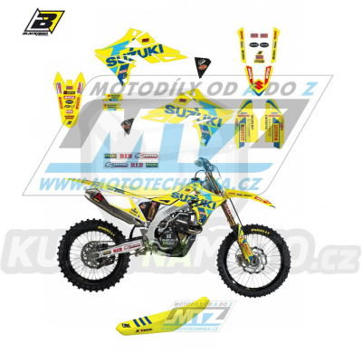 Polepy s potahem sedla (sada polepů a potah sedla Graphics) - Suzuki RMZ250 / 19-23 + RMZ450 / 18-23 - typ polepů Replica Suzuki Restyle