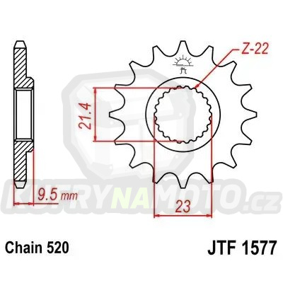 Řetězové kolečko JT JTF 1577-15 15 zubů Yamaha