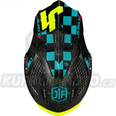 Kšilt JUST1 J12 PRO RACER CARBON modrý
