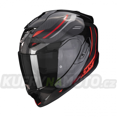 Moto přilba SCORPION EXO-1400 EVO CARBON AIR KYDRA černo/červená