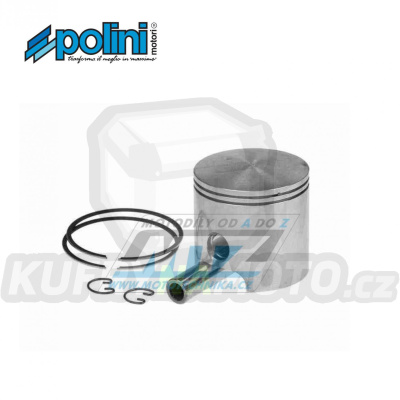 Pístní sada Aprilia RS50+RX50 + Rieju MRT+MRX+RS + Yamaha DT50+TZR50 + MBK + Peugeot XPS + Malaguti+Beta + Derbi Senda + Minarelli AM3+AM4+Am5+AM6 + Malossi+Polini - pro vrtání 50mm (čep12mm) - (Polini 204.0900A)