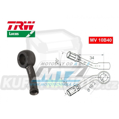 Koncovka brzdové hadice TRW VarioFlex MV10B40 (banjo 10mm zahnuté 20°/20° - pravé) - barva titan
