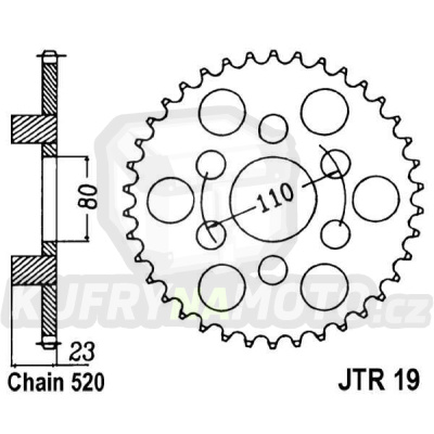 Řetězová rozeta JT JTR 19-38 38 zubů, 520