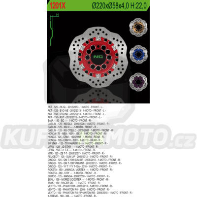 Brzdový kotouč moto NG 1201X