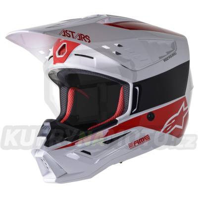 přilba S-M5 BOND, ALPINESTARS (bílá/červená lesklá) 2023