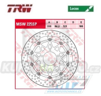 Kotouč brzdový plovoucí TRW MSW225SP (330/80/5D) - kulatý design - Kawasaki ZX10R Ninja / 16-