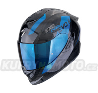 Moto přilba SCORPION EXO-1400 EVO II CARBON AIR PLATTED černo/modrá