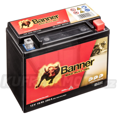baterie gelová 12V, YTX20L-BS, 18Ah, 250A, BANNER Bike Bull GEL 175x87x155