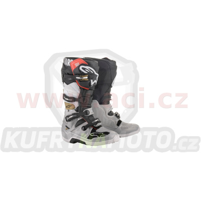 boty TECH 7, ALPINESTARS (černá/stříbrná/bílá/zlatá) 2024