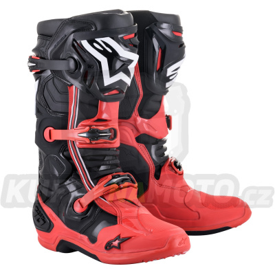 boty TECH 10 limitovaná edice ACUMEN, ALPINESTARS (červená/černá/bílá)
