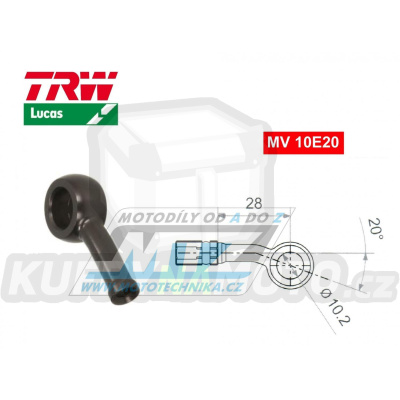 Koncovka brzdové hadice TRW VarioFlex MV10E20 (banjo 10mm zahnuté 20°/90°) - barva titan