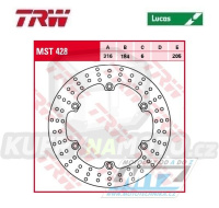 Kotouč brzdový TRW MST428 (316/184/6D) - ST1100Pan European / 90-95 + CTX1300 / 14-16 + STX1300Pan European / 02-16 + GL1500 Goldwing / 90-00 + GL1500C Valkyrie