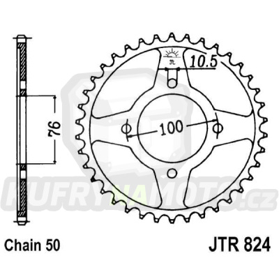 Řetězová rozeta JT JTR 824-46 46 zubů, 530