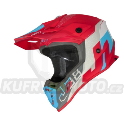 Moto přilba JUST1 J38 KORNER matná modro/červená