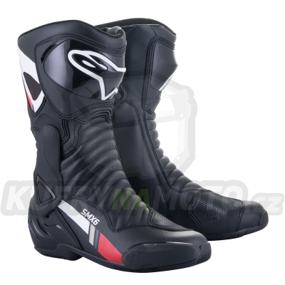 boty S-MX 6, ALPINESTARS (černá/bílá/šedá/červená) 2024