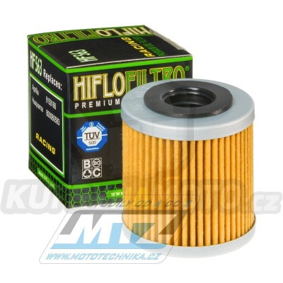 Filtr olejový HF563 (HifloFiltro) - Aprilia 125 RS + 450RXV+550RXV+450SXV+550SXV + Derbi 125 GPR+125 Mulhacen +125 Senda R DRD Racing + Husqvarna TE250+TE310+TC250 + TC450+TE450+TC510+TE510 + SM450R+SM530R+SM610+SM630 + SWM125+SWM300+SWM500SWM 650 Su