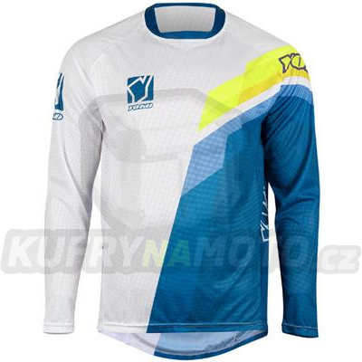 Dětský motokrosový dres YOKO VIILEE bílý / modrý / žlutý L