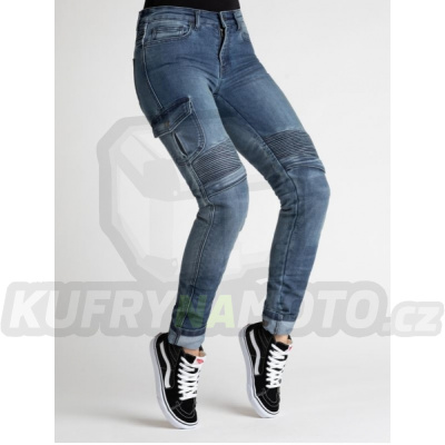 Dámské moto kalhoty BROGER OHIO jeans washed blue